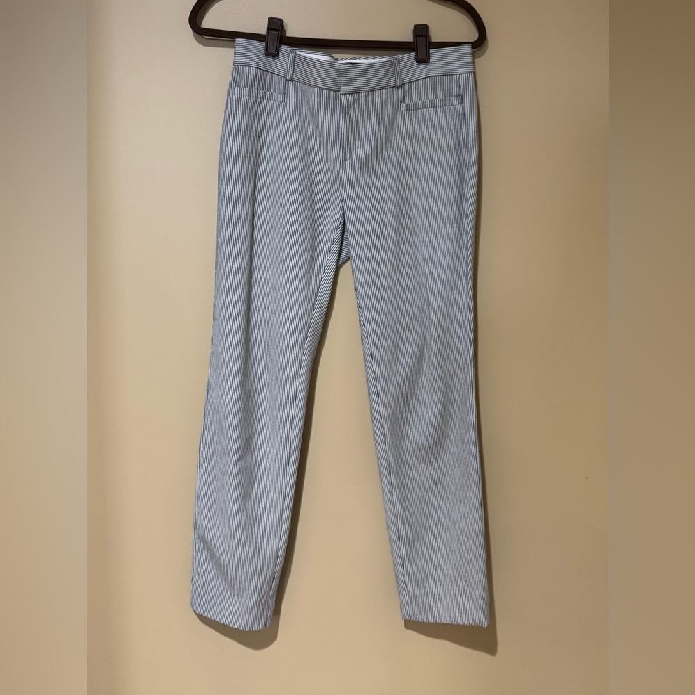 Banana Republic Blue & White Seersucker Sloan Pants